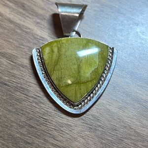 Triangular Sterling Silver 925 Jasper Pendant